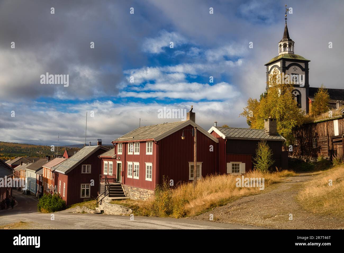 Roeros Church, Iron Mining Town, Mine, UNESCO World Heritage Site, SorTrondelag, Norway Stock