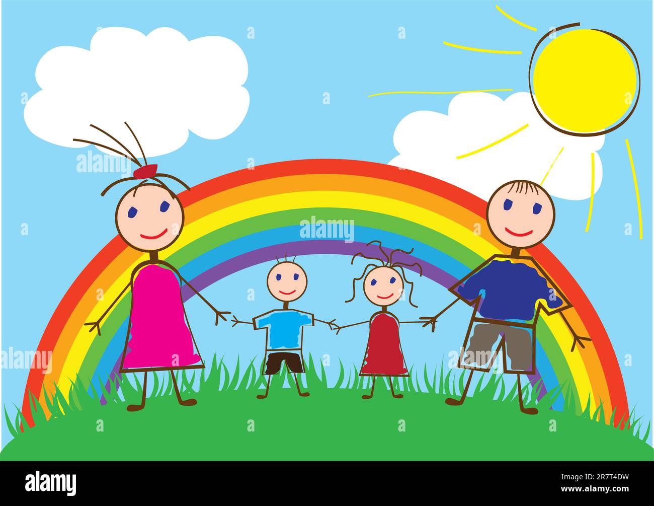 Vector illustration of a happy family Stock Vector Image & Art - Alamy