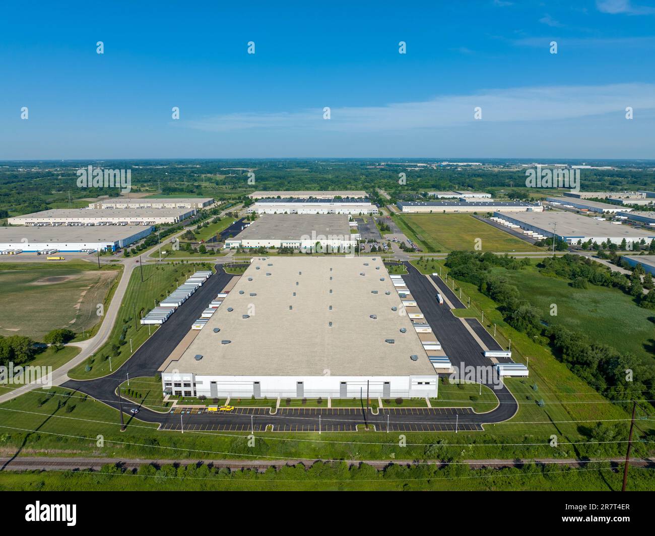 An aerial view of the Uline office supplies warehouse in Kenosha, Wisconsin, USA Stock Photo Alamy