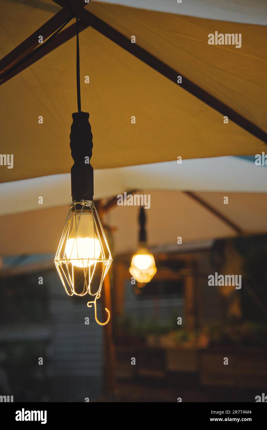 Lamps at a restaurant Stock Photo - Alamy