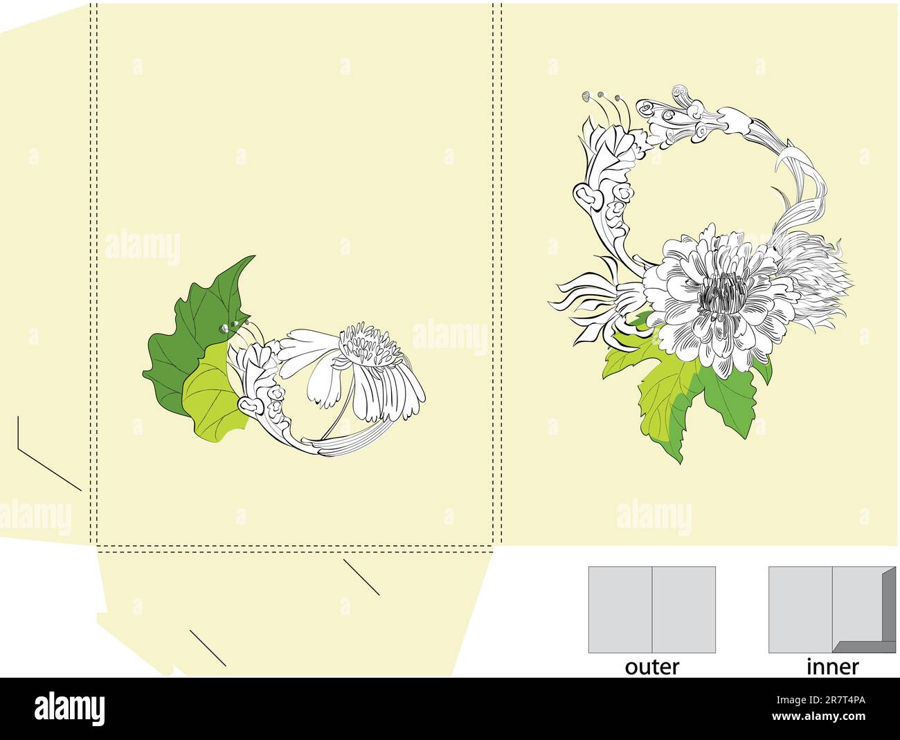 Template for folder with flowers Stock Vector Image & Art - Alamy