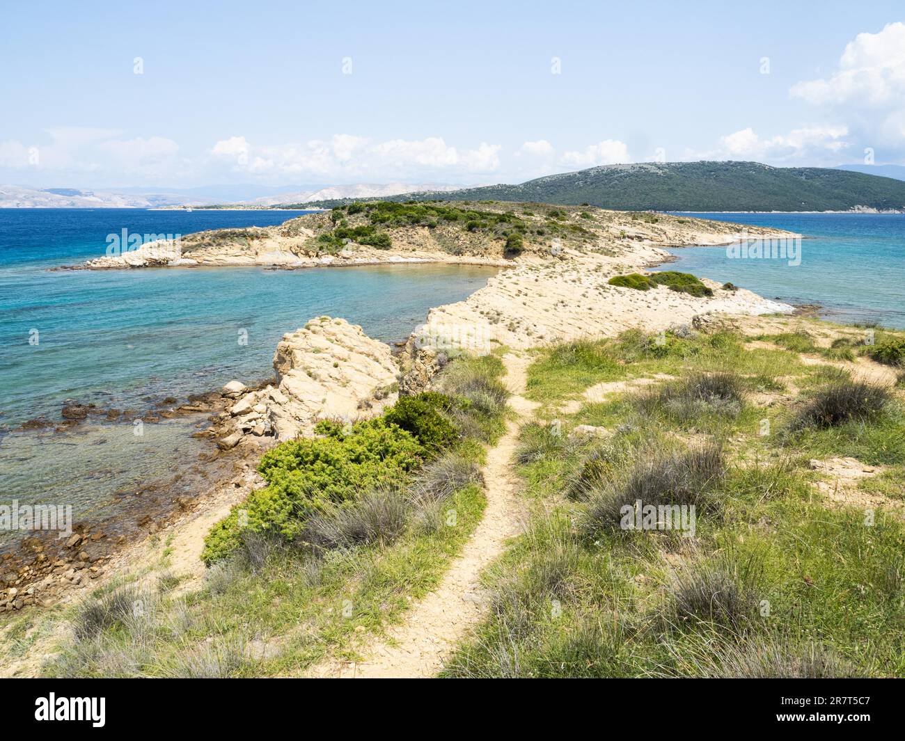 Lagoon, Ciganka beach, near Lopar, Island Rab, Kvarner Gulf Bay, Croatia Stock Photo