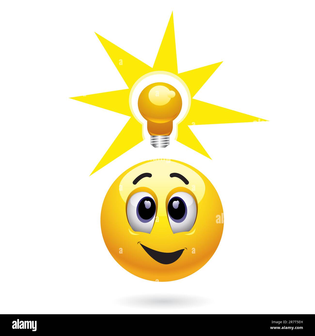 Smiling ball getting great idea Stock Vector