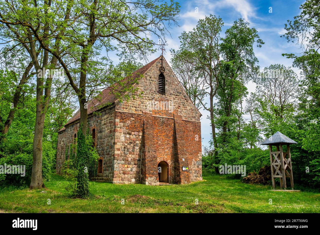 Grunow village church, Oberbarnim, Brandenburg, Germany Stock Photo