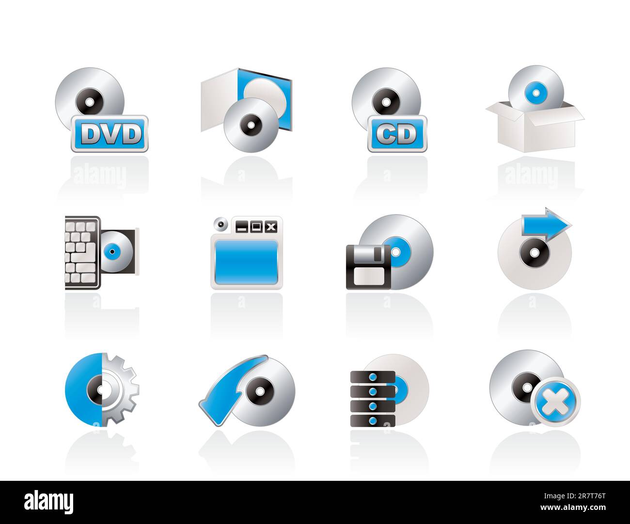 Computer Media and disk Icons - vector icon set Stock Vector Image ...