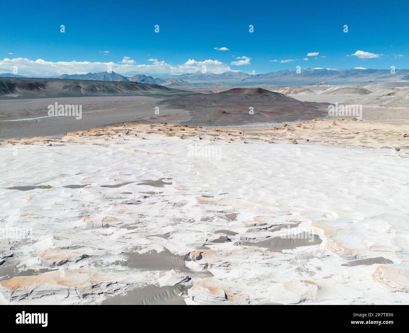 PUNA - Campo de Piedra Pomez, a bizarre but beautiful landscape in the Argentinian highlands with a field of pumice, volcanic rocks and dunes of sand Stock Photo