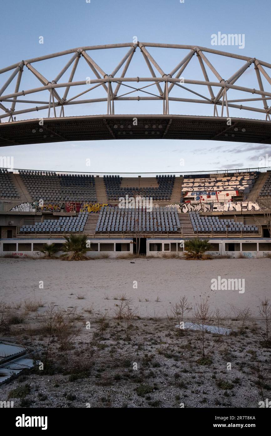 Greece, Athens on 2023-01-27. Piraeus was the site of the Olympic complex in the coastal area of Faliro, which included the sports pavilion and beach Stock Photo