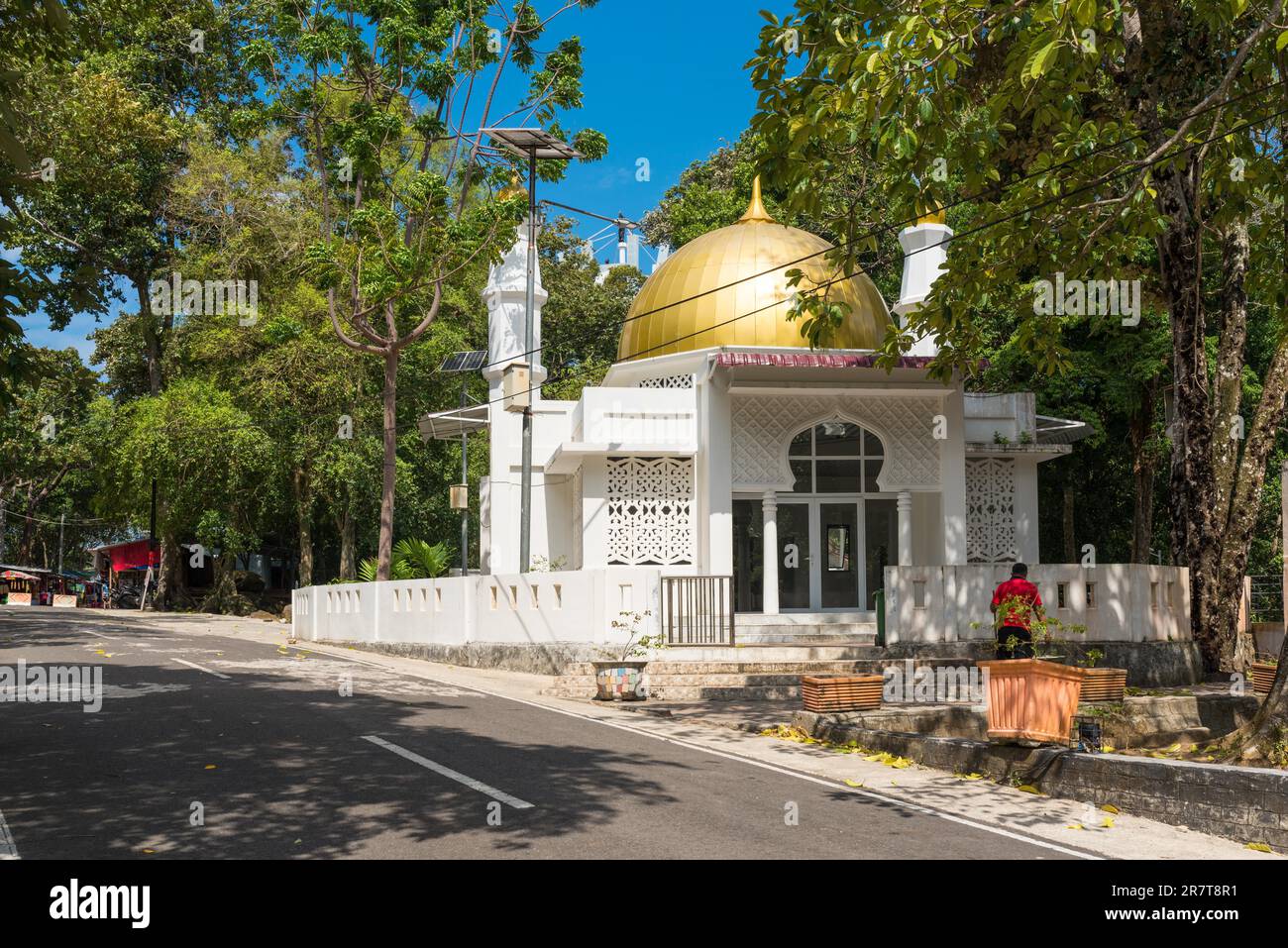 The Mosque Masjid Kilometer Nol Sabang is the northernmost Mosque of Indonesia. Situated close to the Kilometre zero on the island of Weh, northern Stock Photo