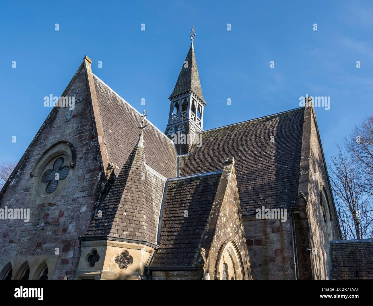 Luss parish church, at Lake Lomond, Scotland, UK Stock Photo