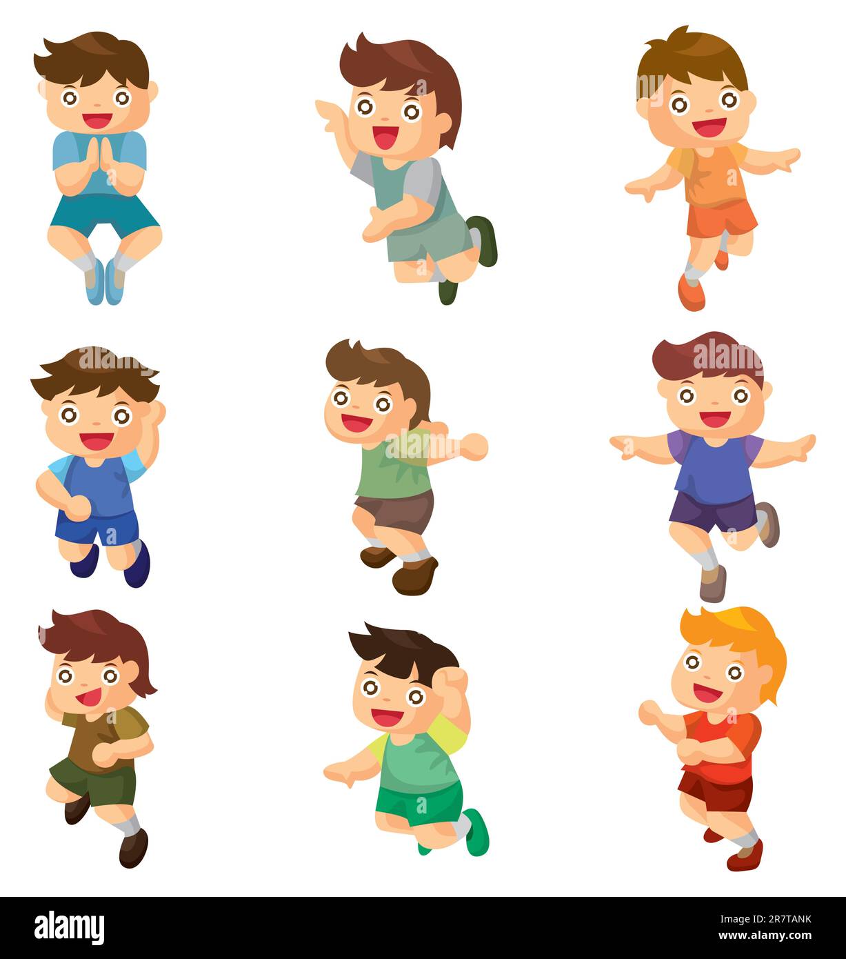 cartoon child jump icons Stock Vector Image & Art - Alamy