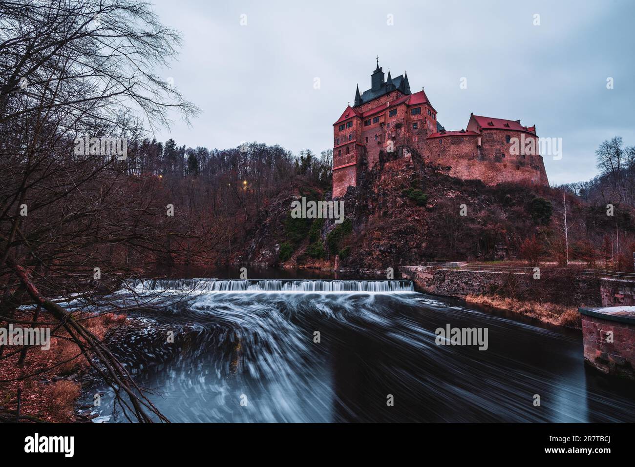 Panoramic view of the knight castle Kriebstein, Germany Stock Photo
