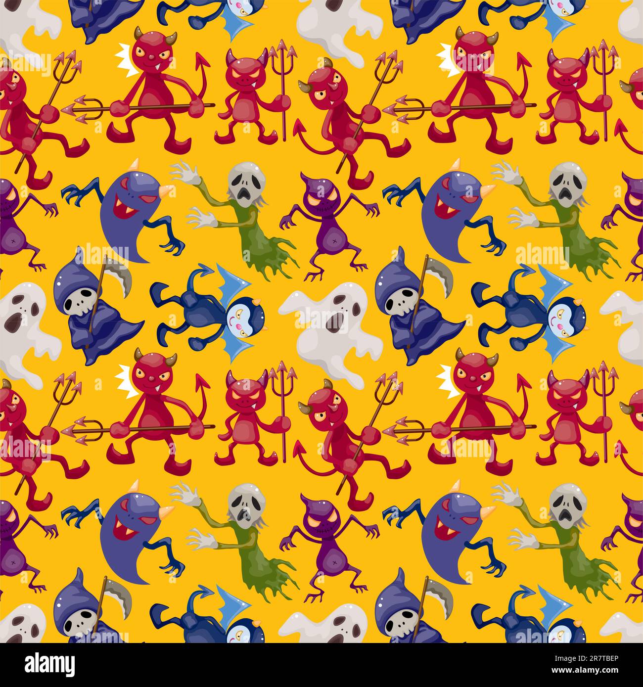 cartoon halloween ghost seamless pattern Stock Vector Image & Art - Alamy