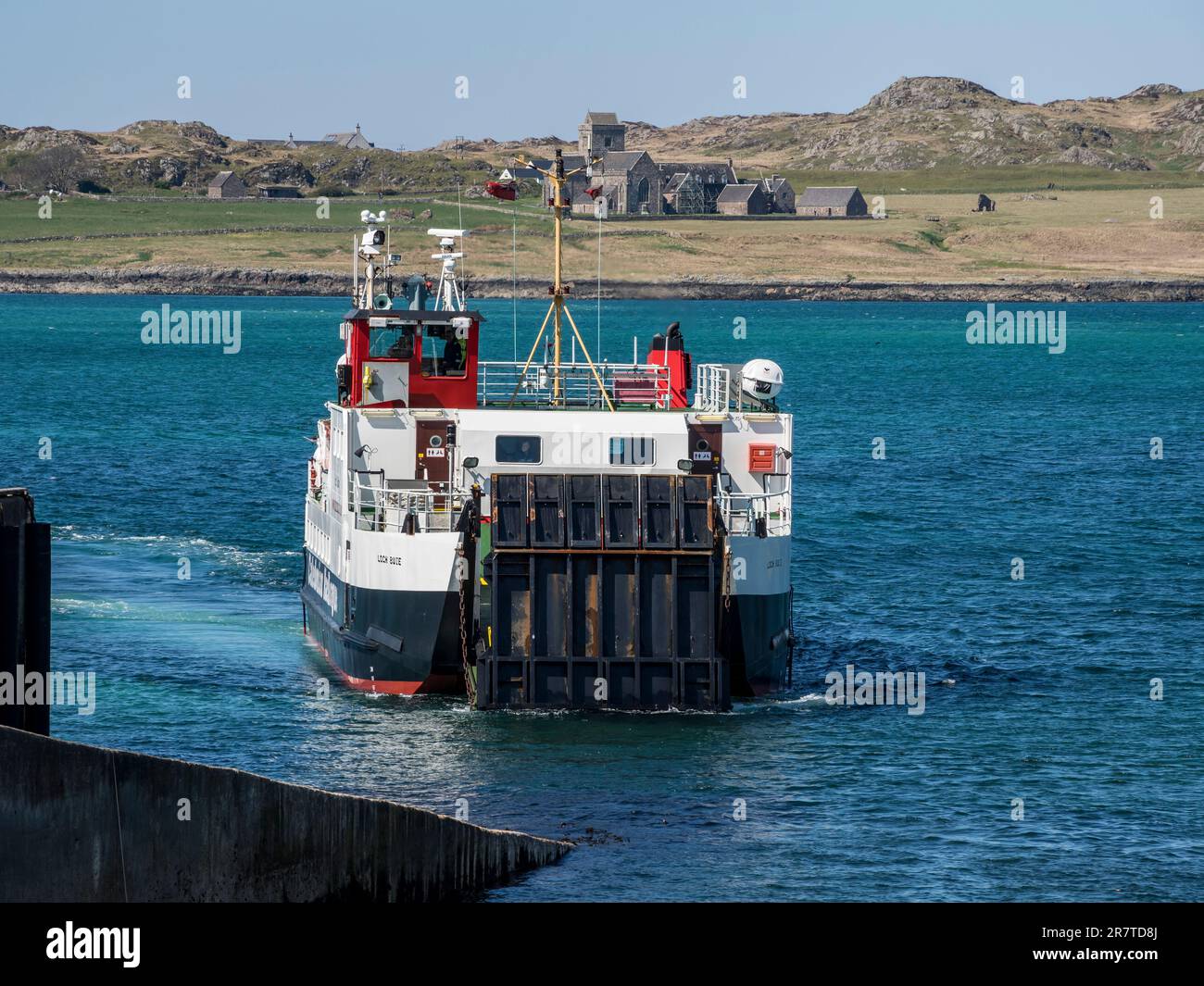 Strait between Fionnphort and Iona island, ferry to Iona Abbey, Scotland, UK Stock Photo