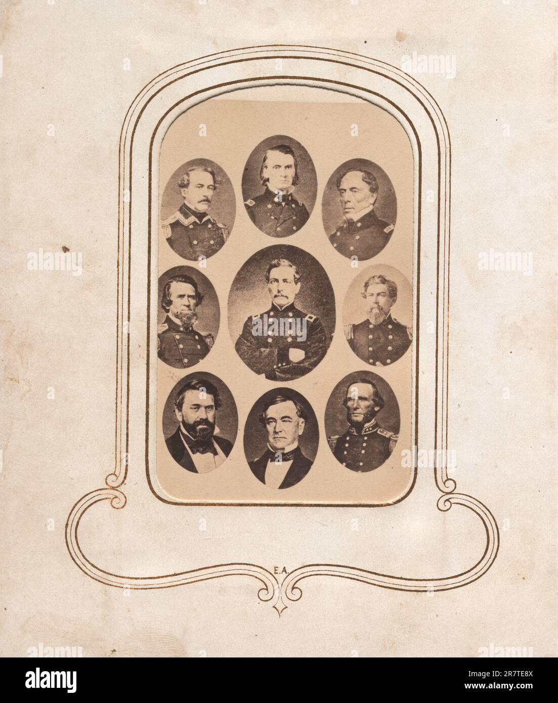 Nine Confederate generals c. 1861-1865 (after earlier photograph) Stock Photo