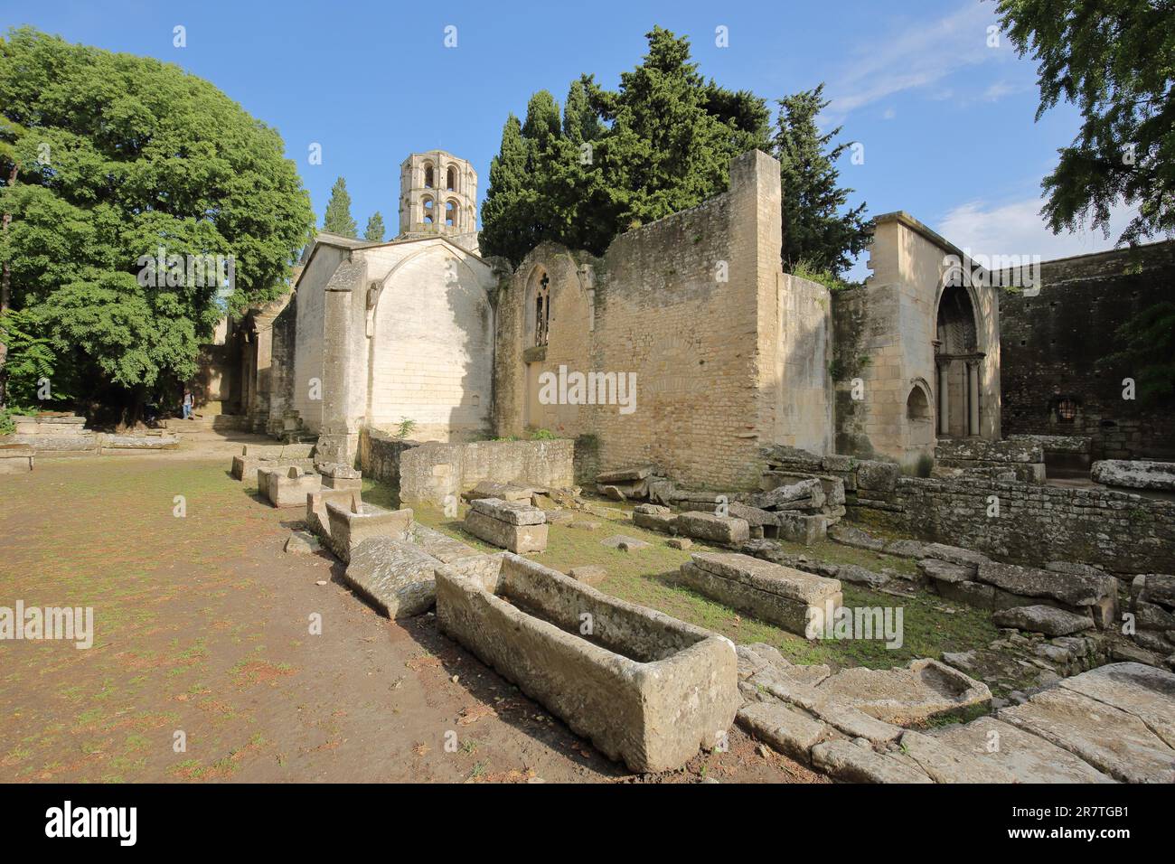 StHonorat church and sarcophagi, Alyscamps, necropolis, Saint, chapel, stone, stone tombs