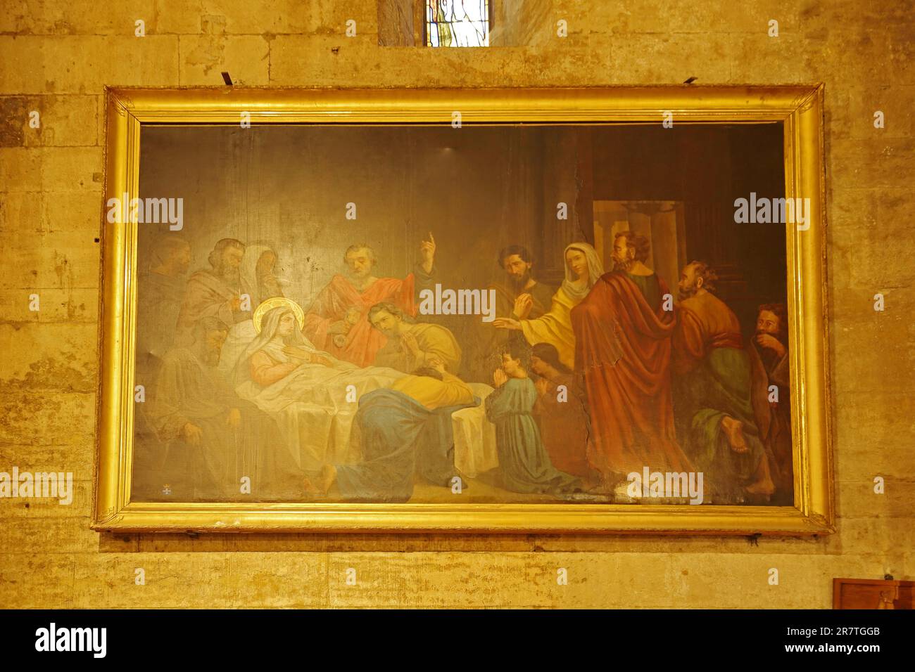 Painting Jesus and Disciple Healing Sick Man in Bed, St. Egidius Abbey Church, St-Gilles ...