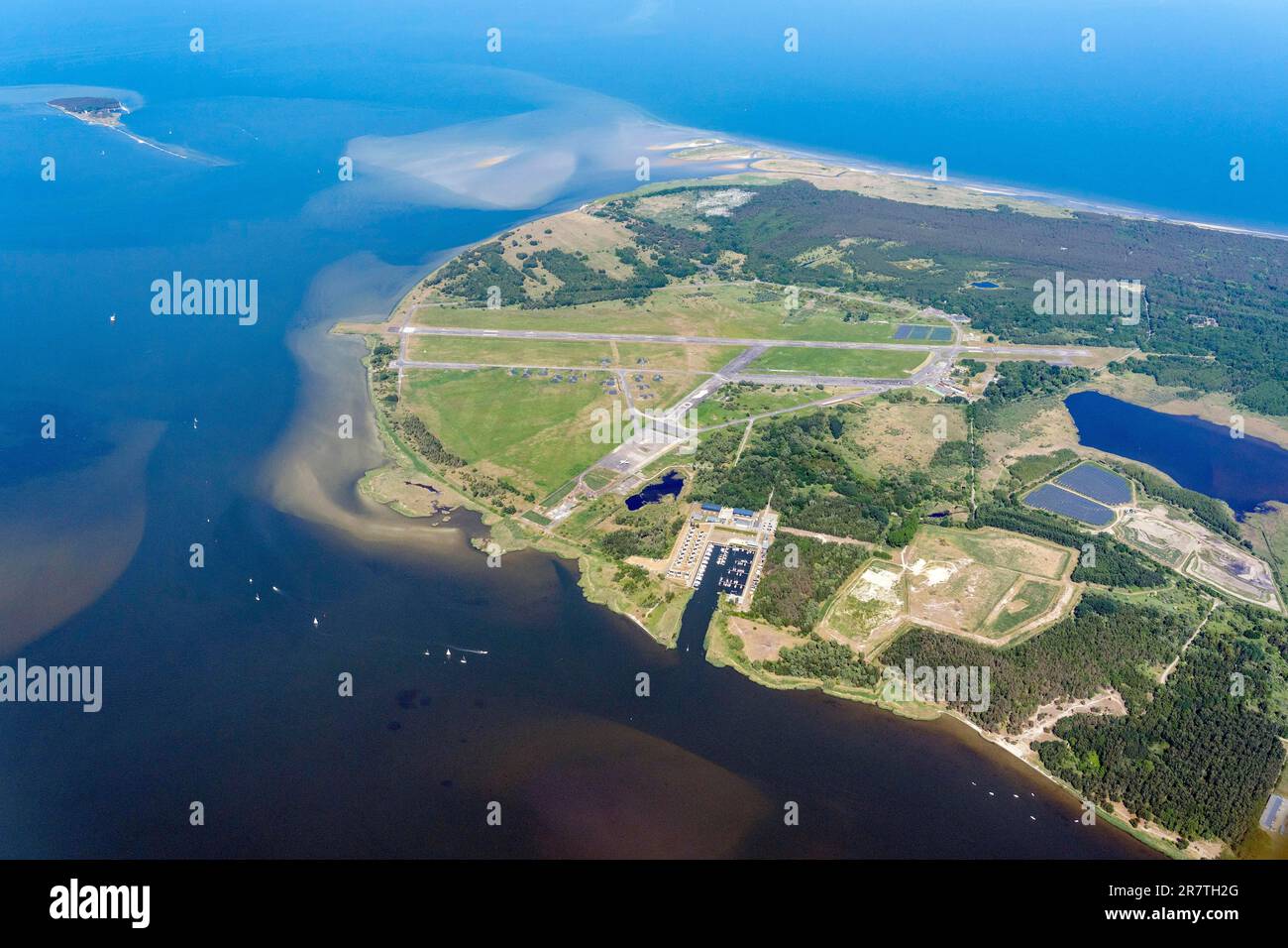 Aerial view of Peenemuende airfield, Peenemuende-West air force test ...
