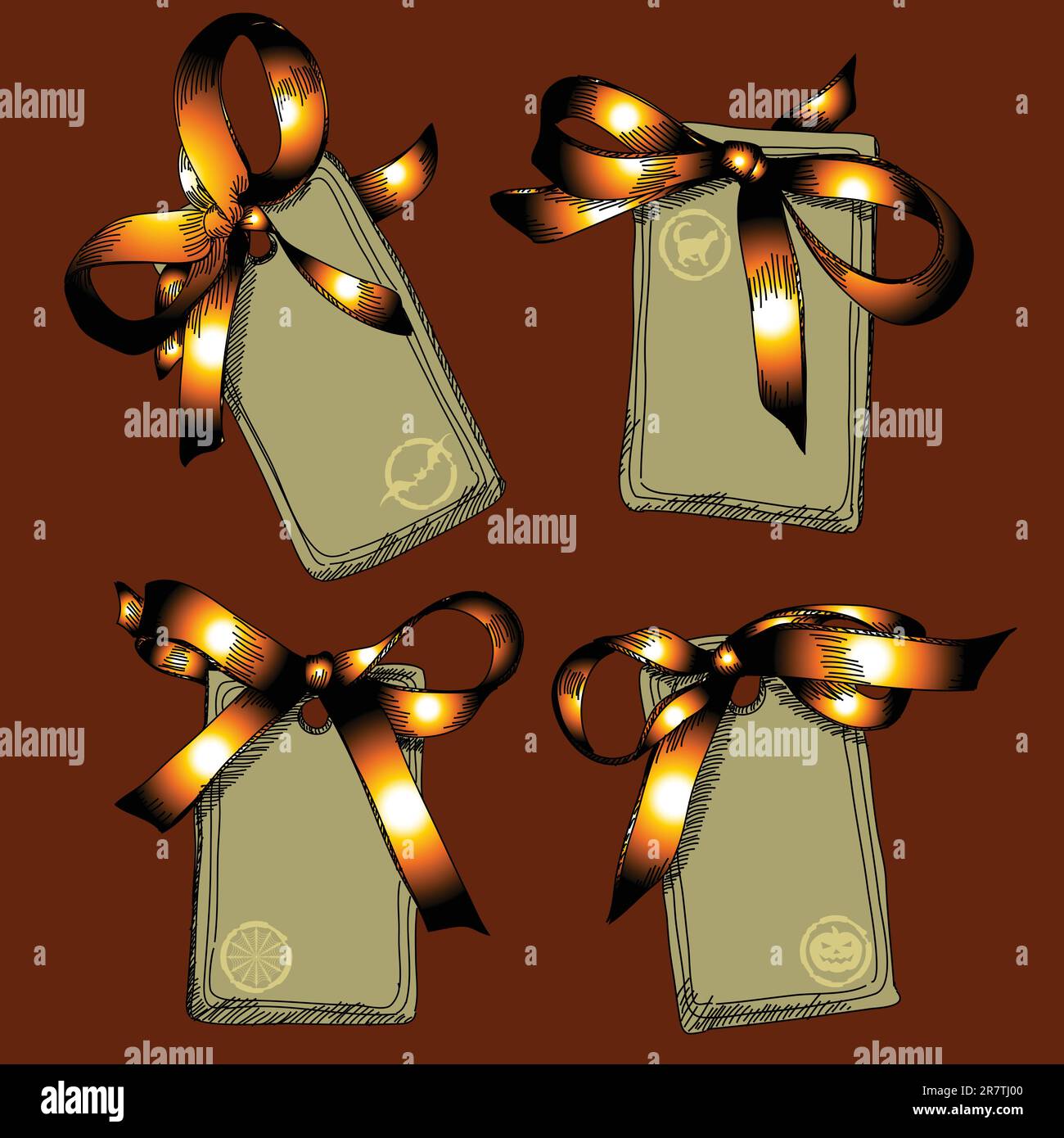 halloween tags, this illustration may be useful as designer work Stock Vector