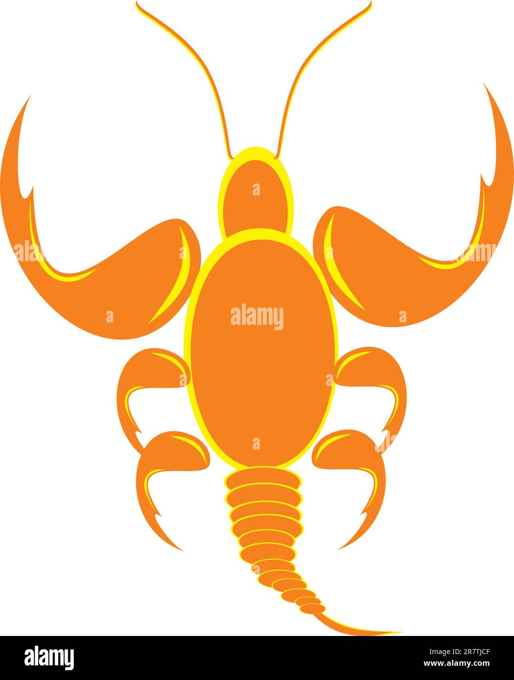 Dangerous scorpion. A dangerous insect. A small scorpion Stock Vector