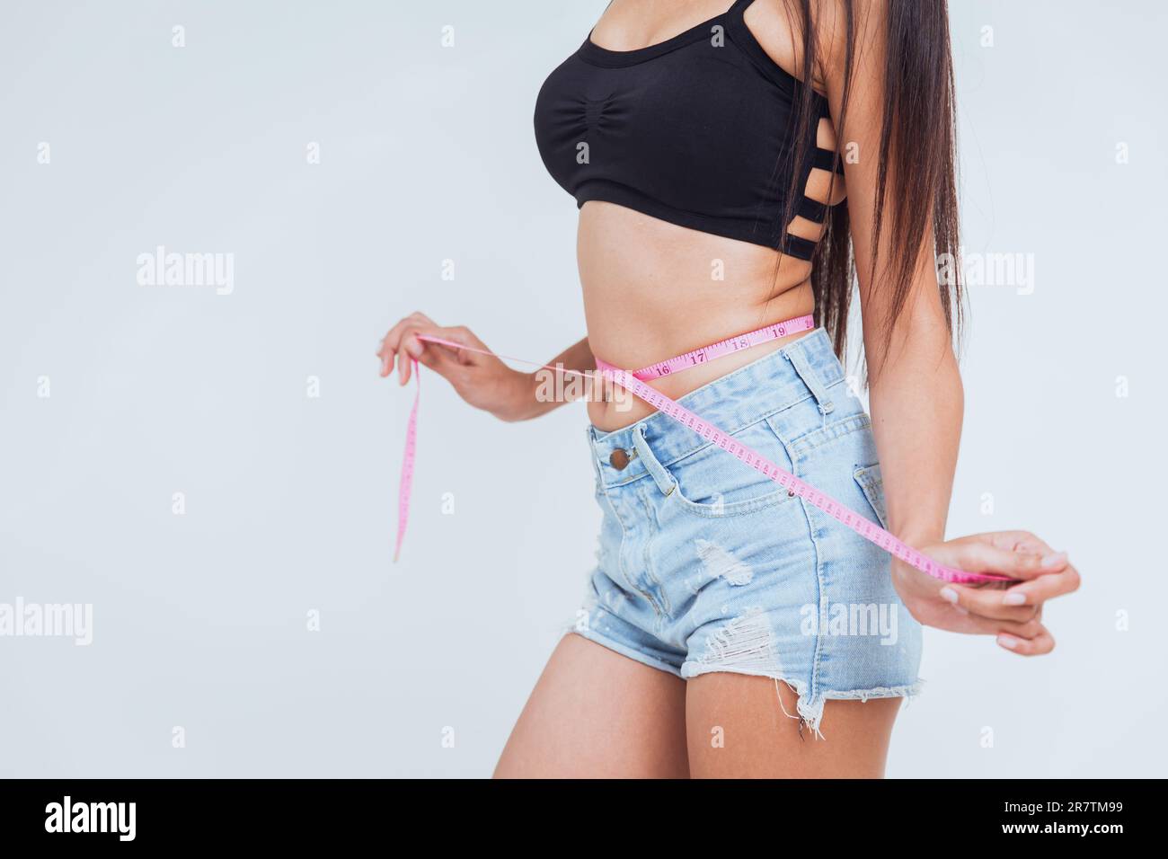 Woman tape measure fat hi-res stock photography and images - Alamy