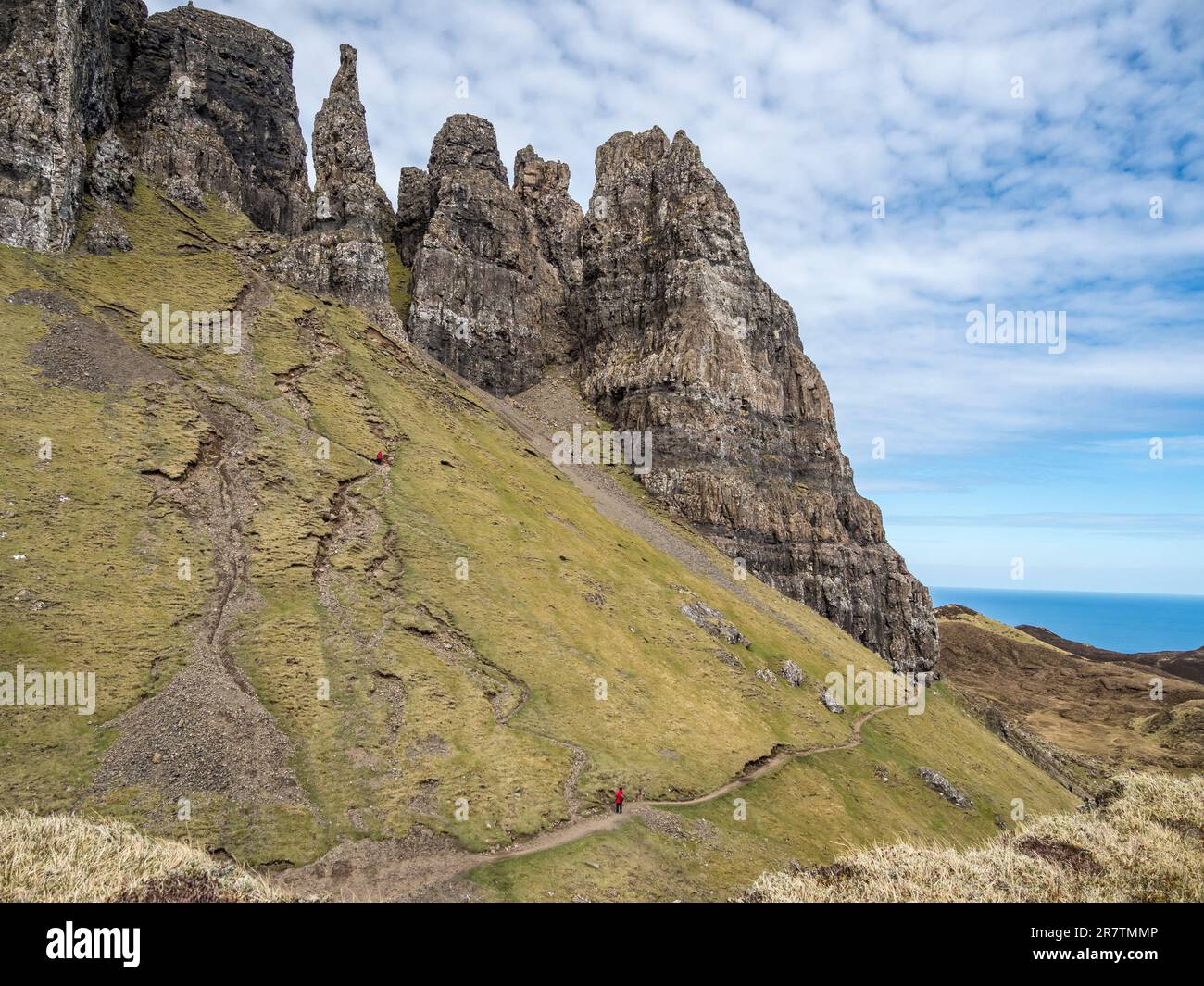 View of the Quiraing rock formations, Trotternish peninsula, Isle of Skye, Scotland, UK Stock Photo