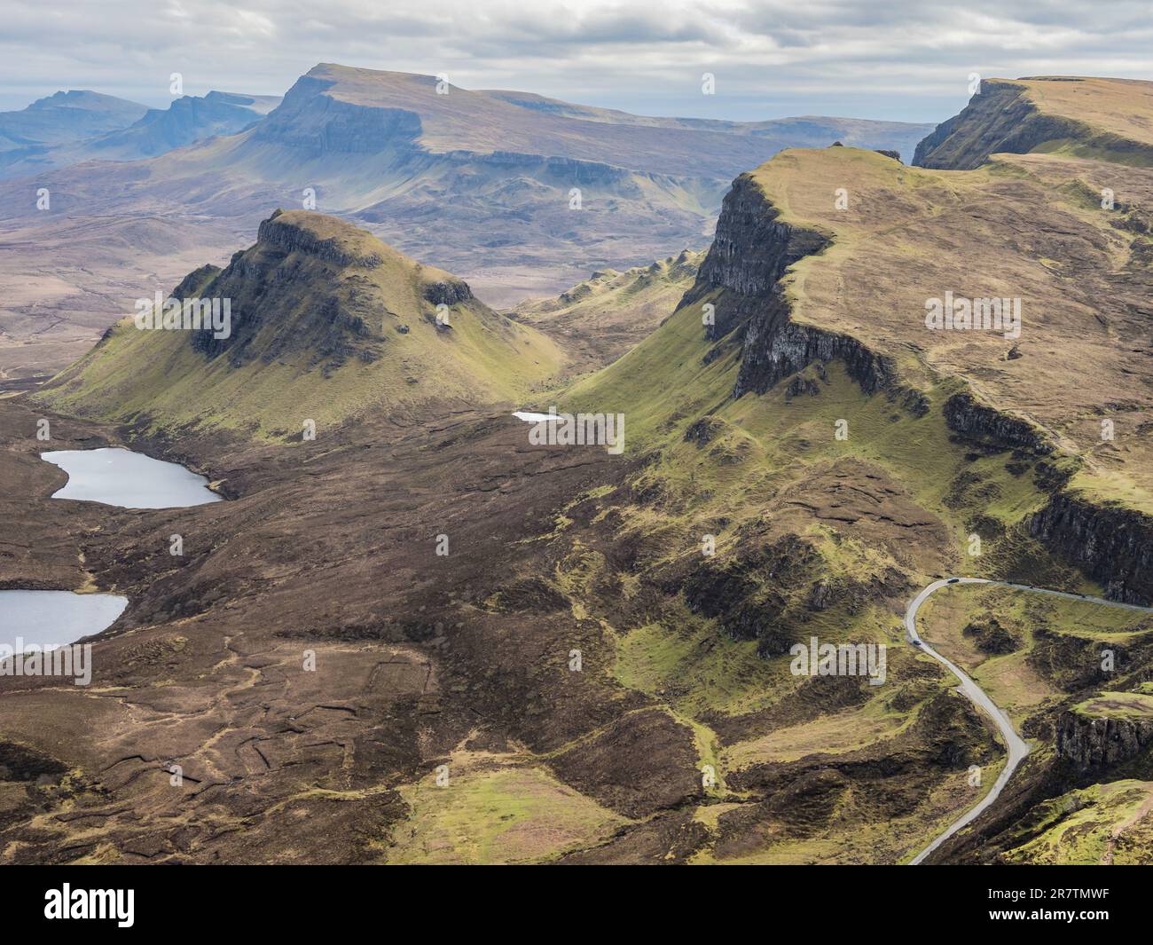 View of the Quiraing rock formations, Trotternish peninsula, Isle of Skye, Scotland, UK Stock Photo