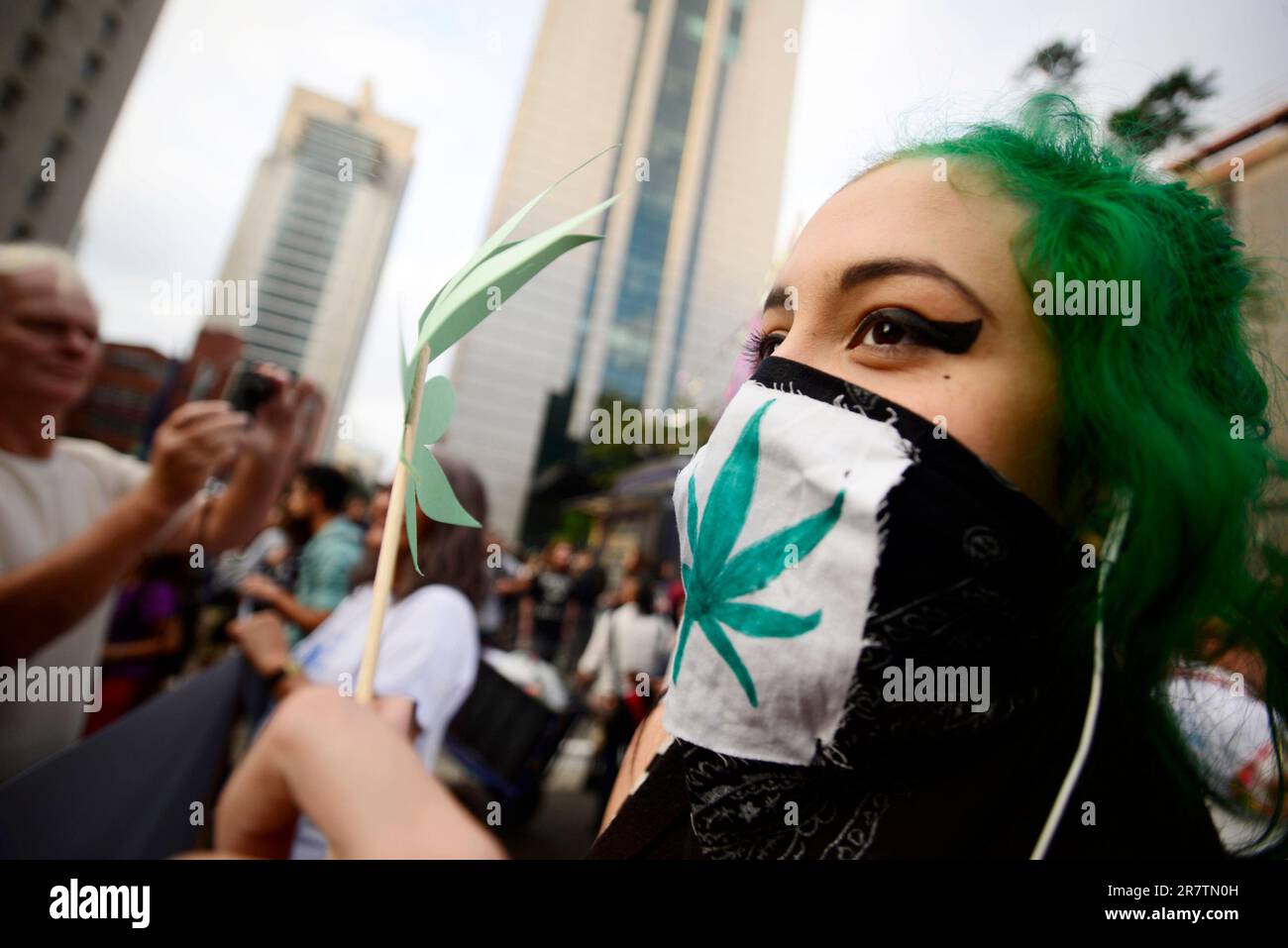 São Paulo SP Brazil June 17 2023 Protesters participate in the marijuana march that takes place this Saturday (17) in São Paulo. Credit: Cris Faga/Alamy Live News Stock Photo