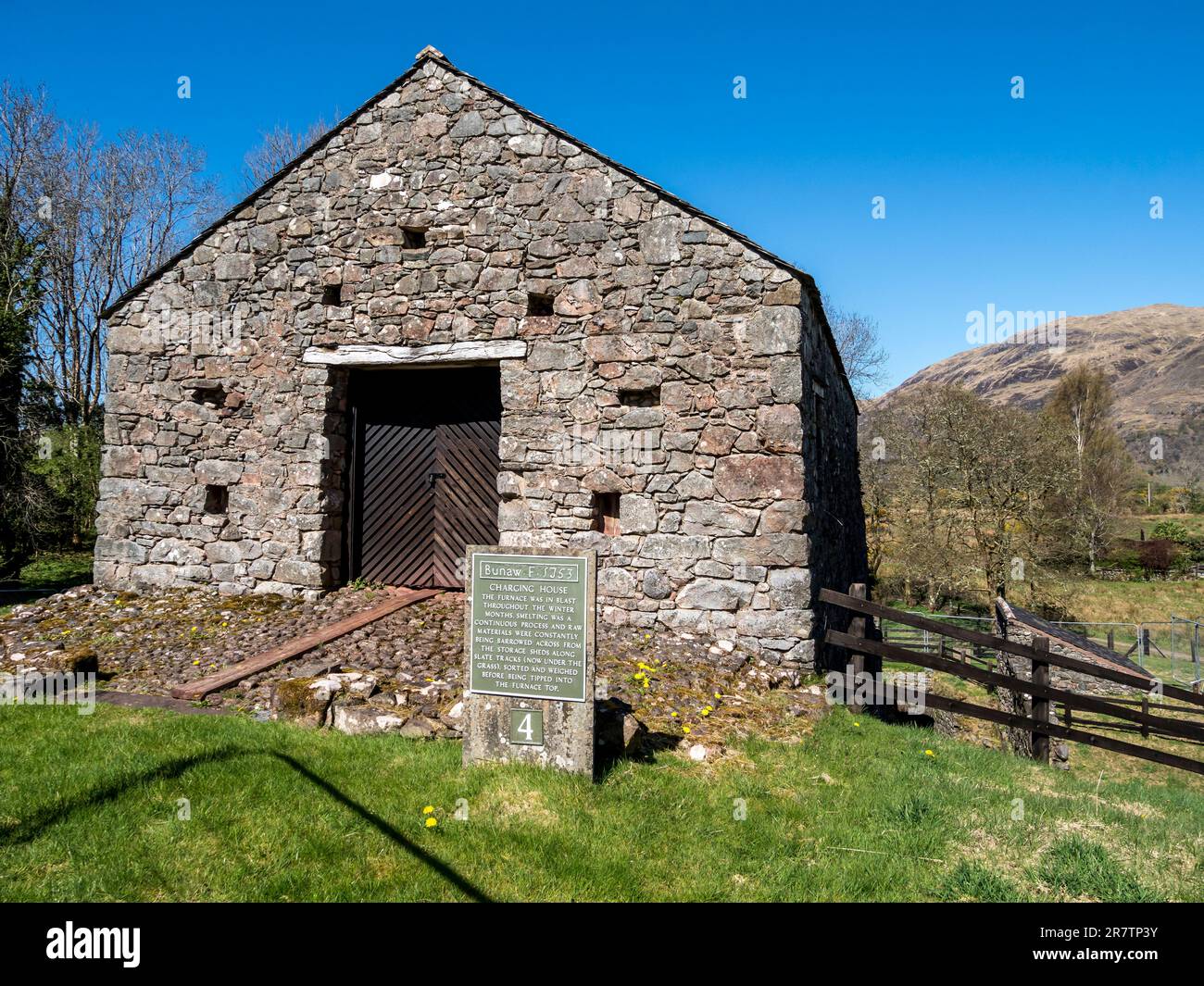 Historical blast furnace Bonawe, fired by charcoal, Scotland, UK Stock