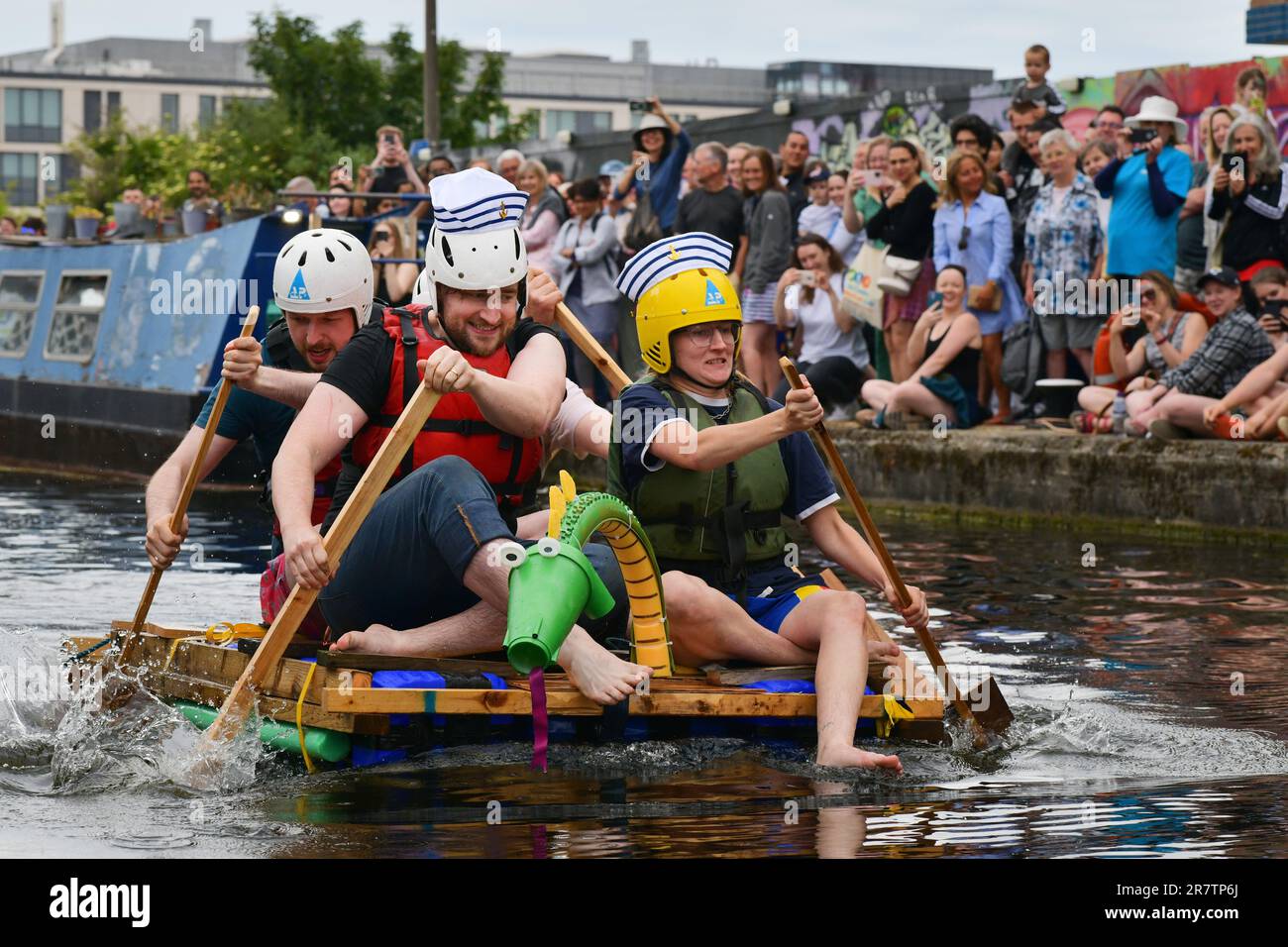 Edinburgh Scotland, UK 17 June 2023. Raft Race at the Leamington Lift