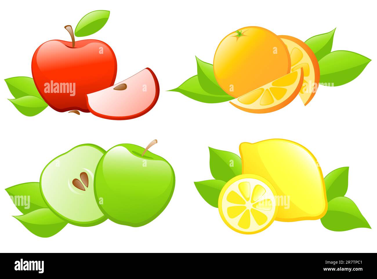 set of glossy vector fruit icons Stock Vector Image & Art - Alamy