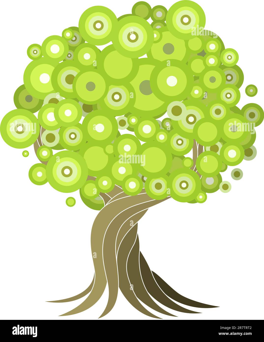 An abstract stylised tree illustration design element. Stock Vector