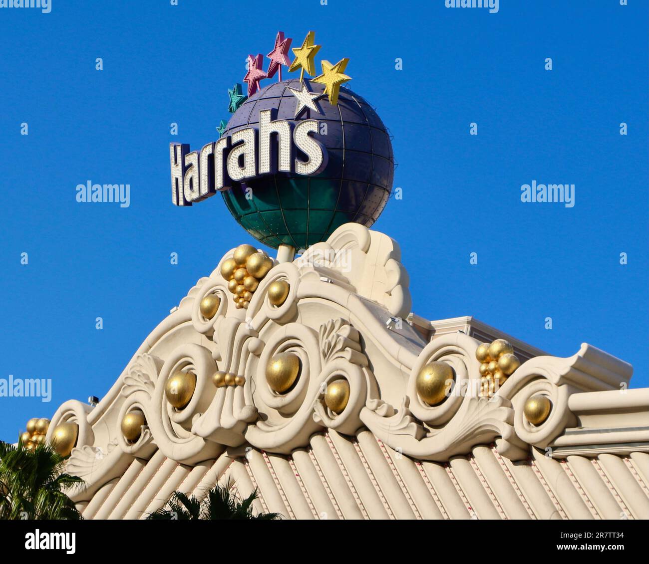 Carnival and Mardi Gras themed Harrah's Hotel & Casino Las Vegas Strip Las Vegas Nevada USA Stock Photo