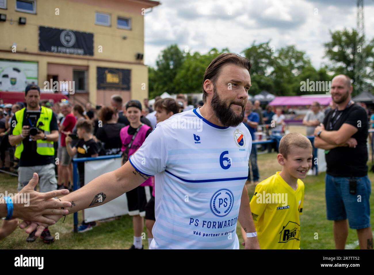 Petrvald, Czech Republic. 17th June, 2023. Czech former soccer player Marek Jankulovski during exhibition football match of personalities Team Baros vs Team Jankulovski, in Petrvald, Karvina region, June 17, 2023. Credit: Vladimir Prycek/CTK Photo/Alamy Live News Stock Photo