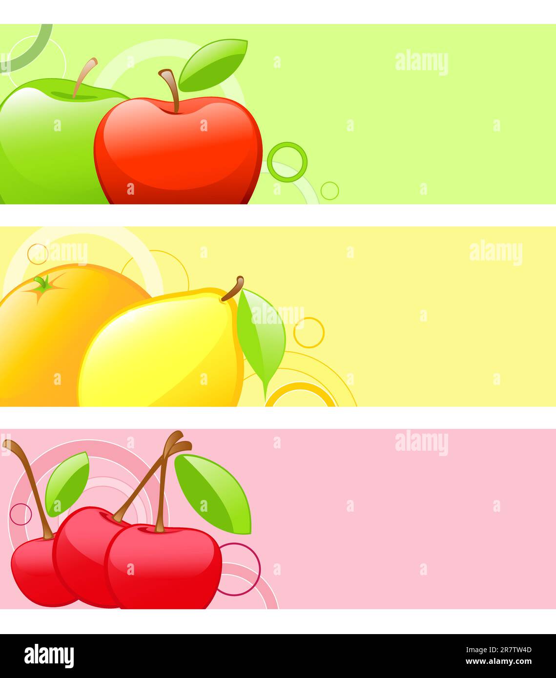 bright vector backgrounds with fruits and berries Stock Vector