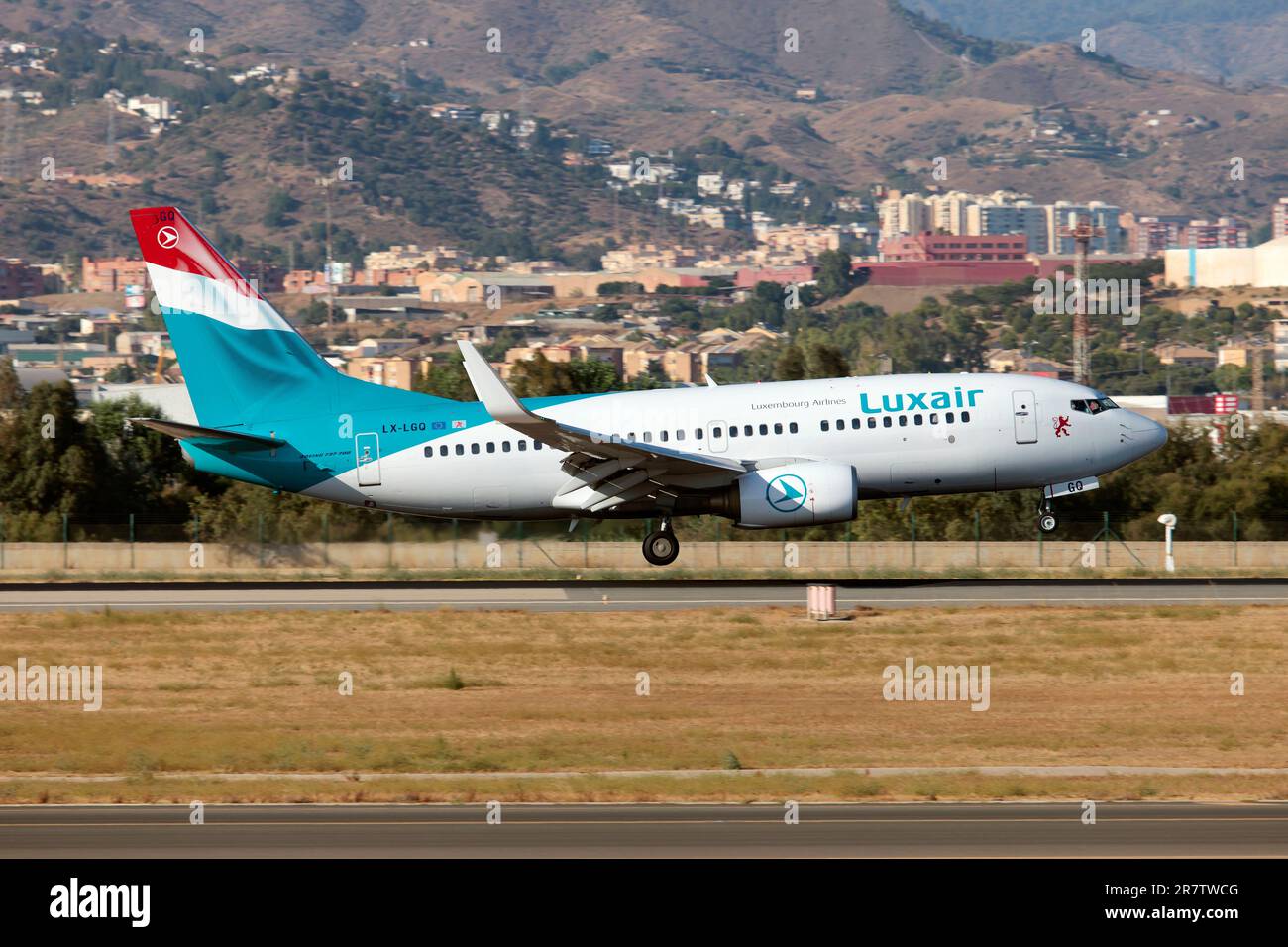 A Luxair - Luxembourg Airlines Boeing 737-700 about to land at Malaga Costa  del sol airport Stock Photo - Alamy