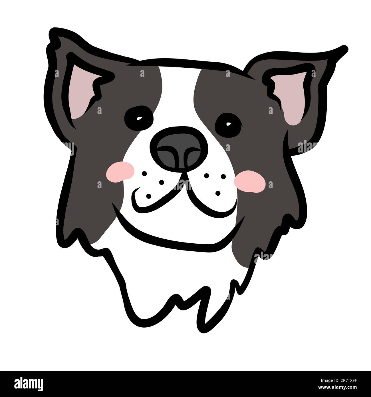 Border Collie dog cartoon vector illustration Stock Vector