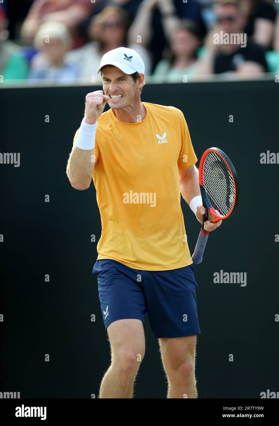 Great Britain's Andy Murray celebrates winning a point during his match
