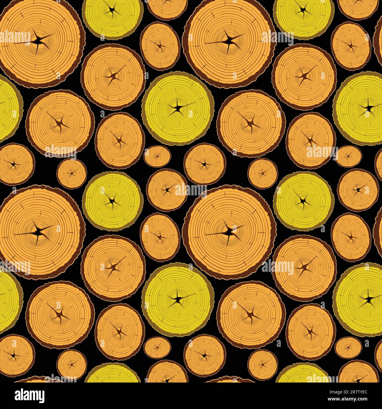 wood seamless pattern against black background, abstract texture; vector art illustration Stock Vector