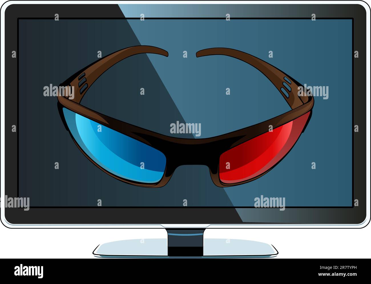 3D monitor and glasses Stock Vector Image & Art Alamy