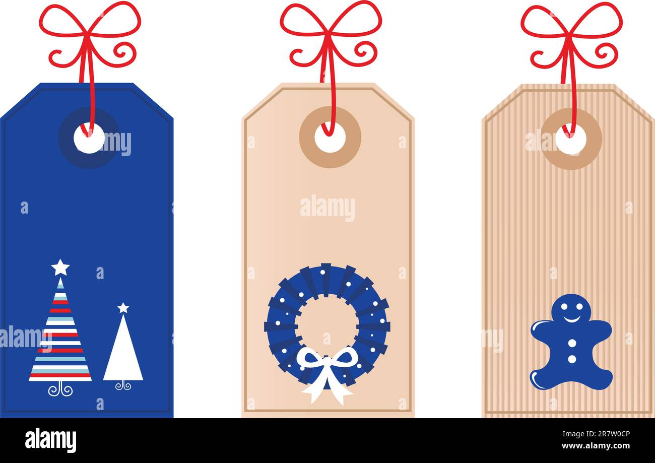 Vector Christmas Tags collection for your gift! Stock Vector