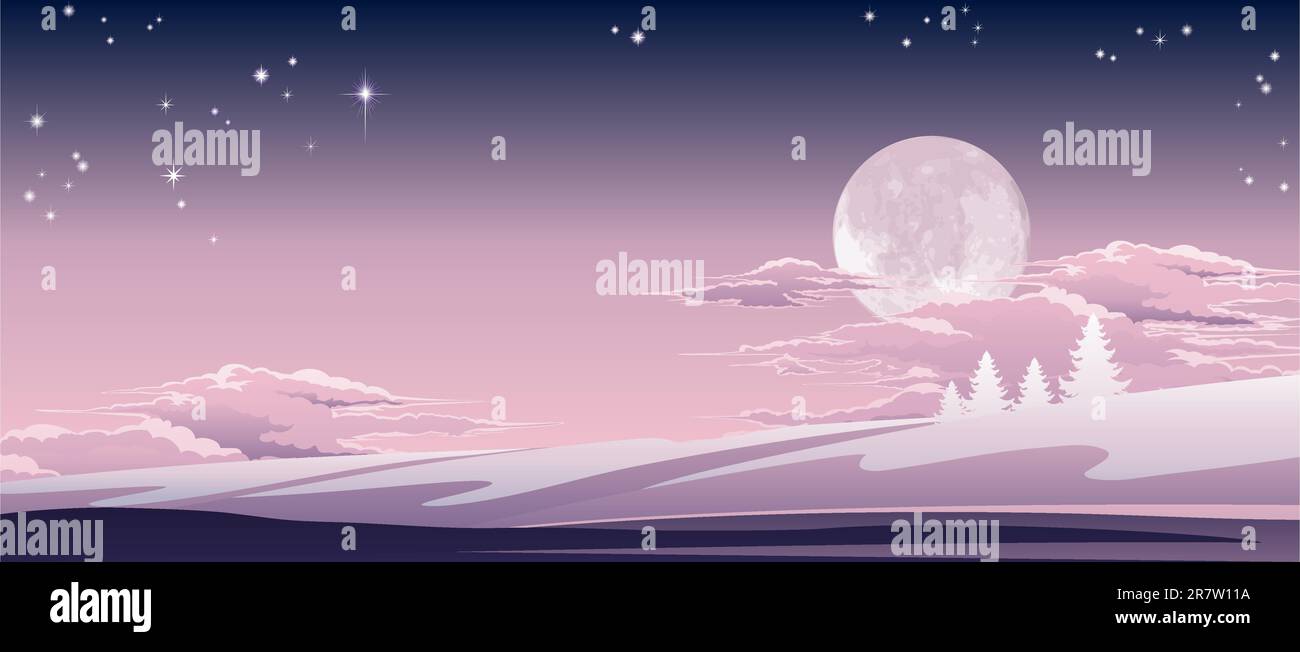 Illustration of a beautiful Christmas winter scene Stock Vector Image