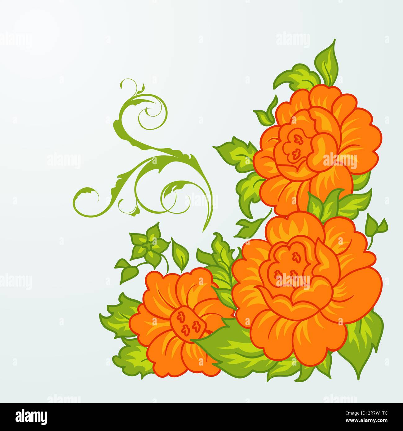 Illustration cute orange flowers isolated - vector Stock Vector Image ...