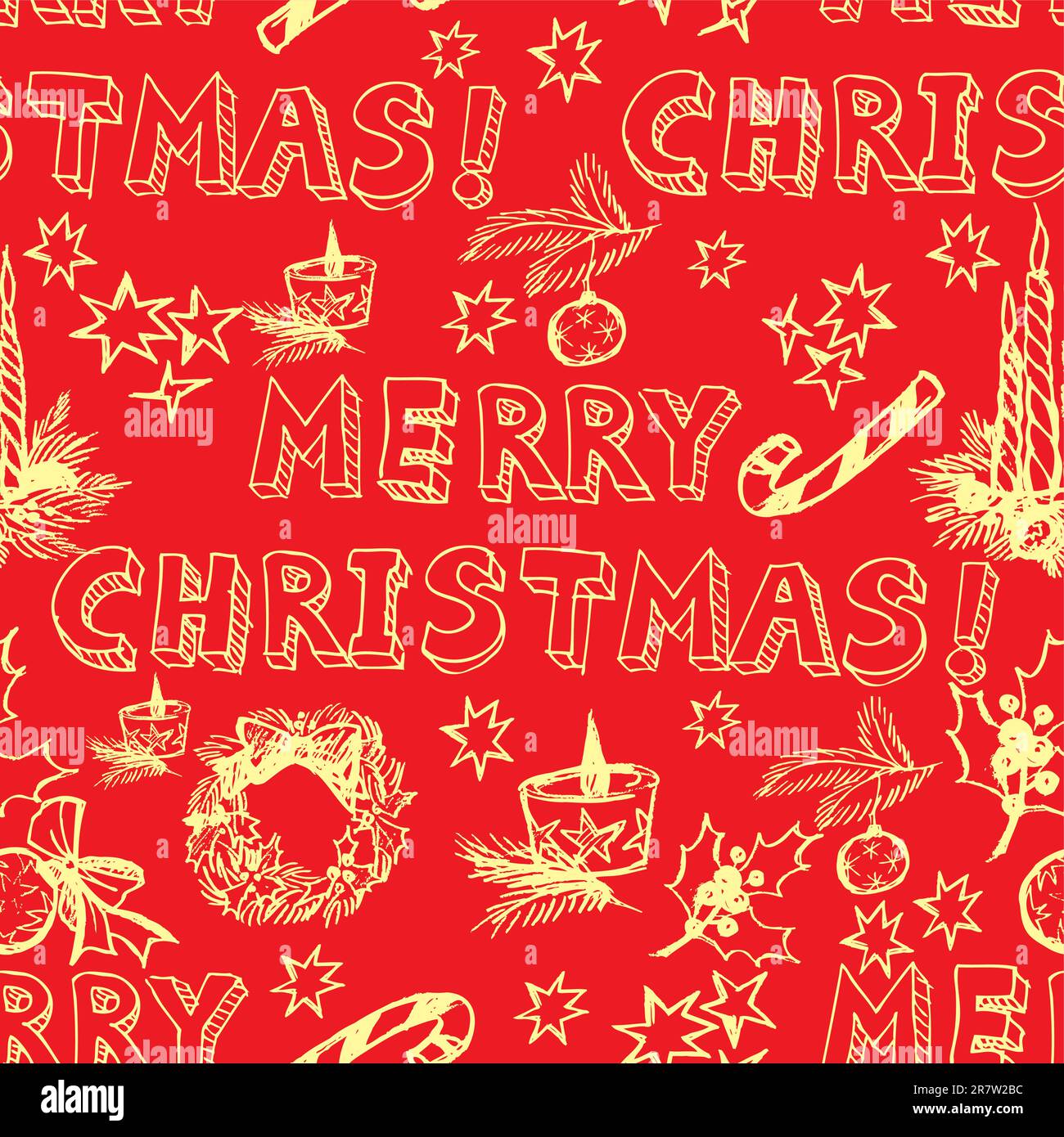 Seamless vector Christmas pattern (from my big seamless collection) Stock Vector
