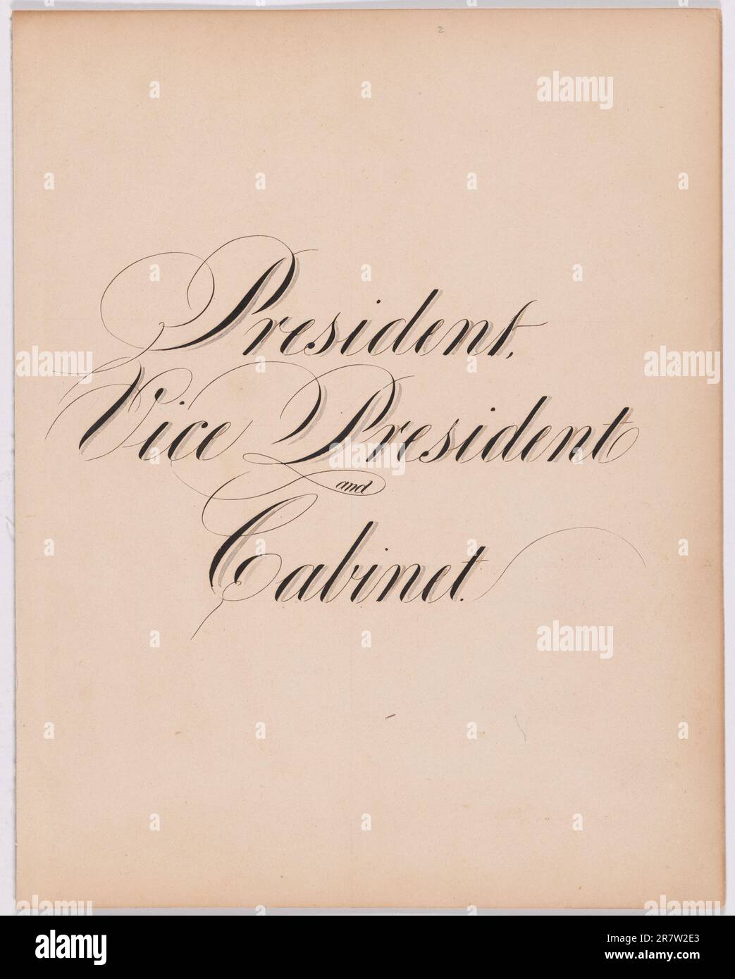 Title page to album -- 'Portraits (and autographs) of the President of the United States, Vice President, Cabinet and Eminent Senators and Representatives. Taken from Life, Washington, D.C. 1859.' 1859 Stock Photo