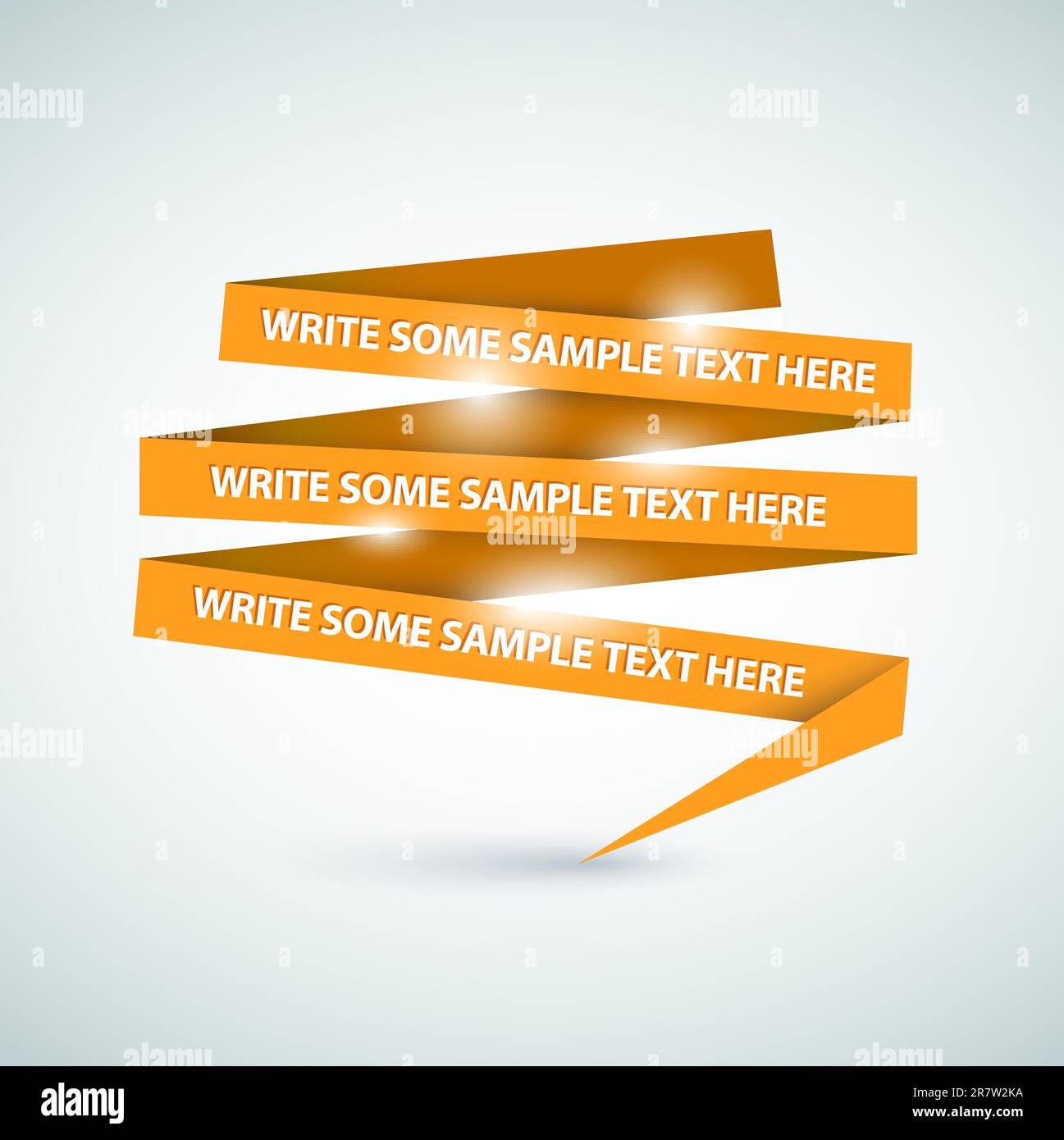Vector Orange speech bubble made from paper on white paper Stock Vector ...
