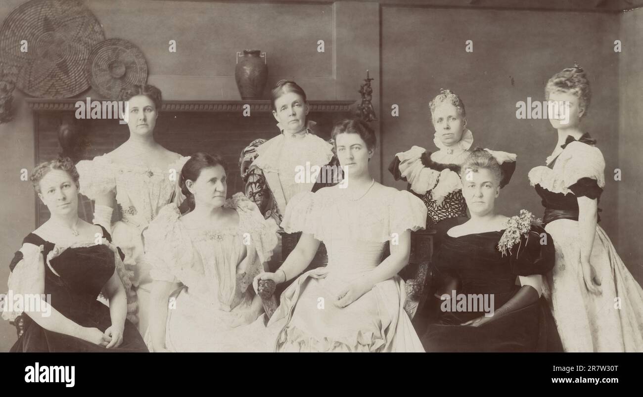 Mrs. Cleveland and Wives of Cleveland Cabinet c. 1897 Stock Photo