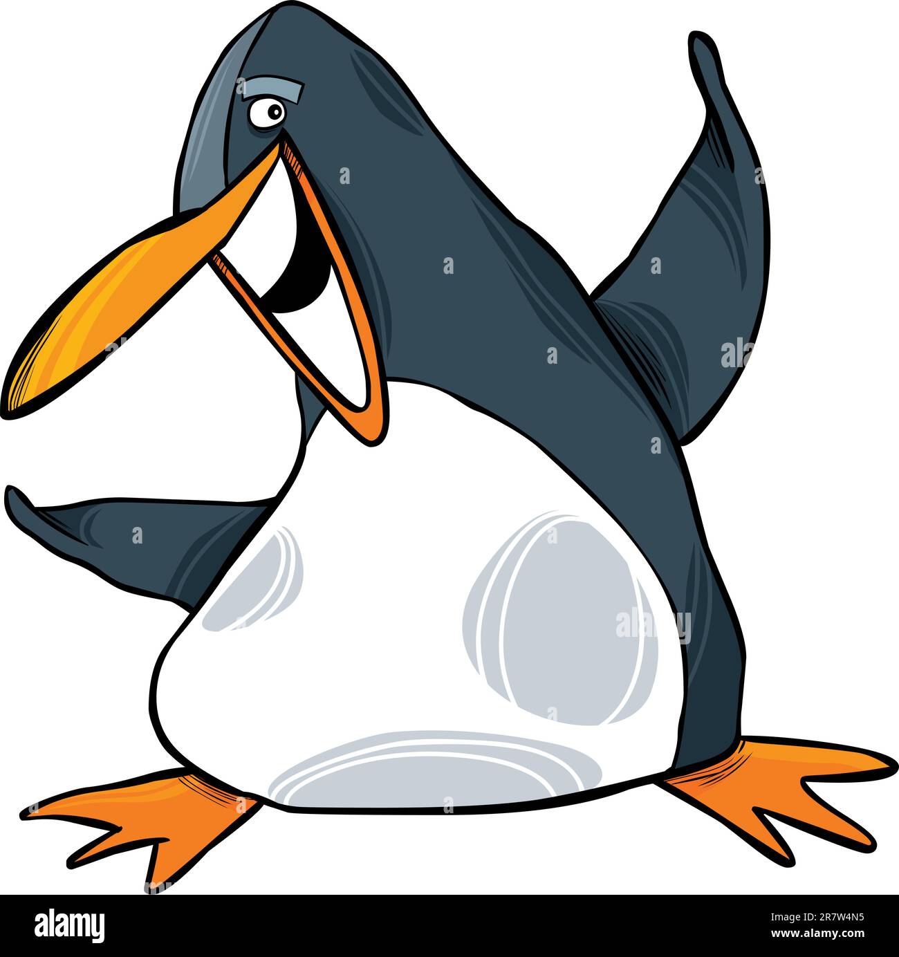 cartoon illustration of happy funny emperor penguin Stock Vector