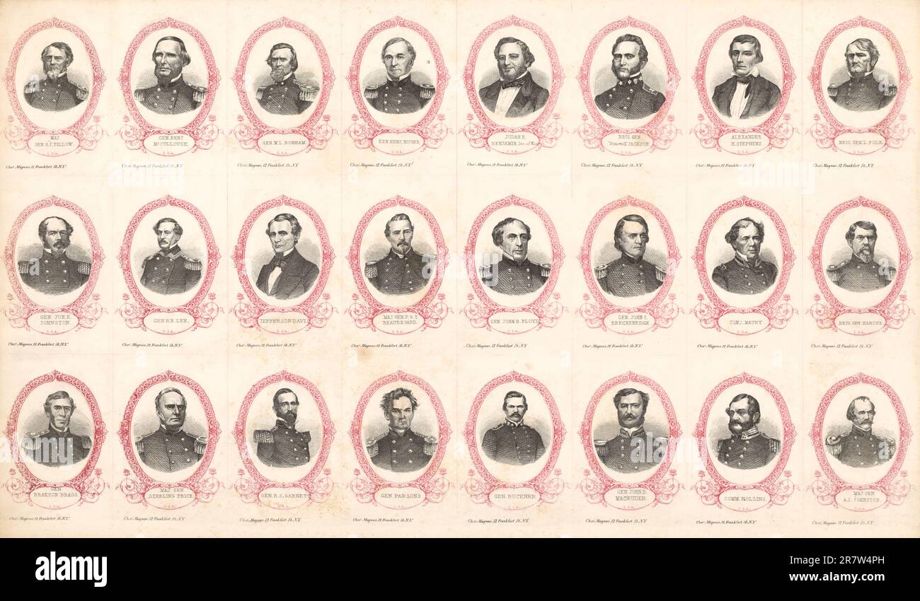 Confederate Political Leaders and Generals c. 1861-1865 Stock Photo
