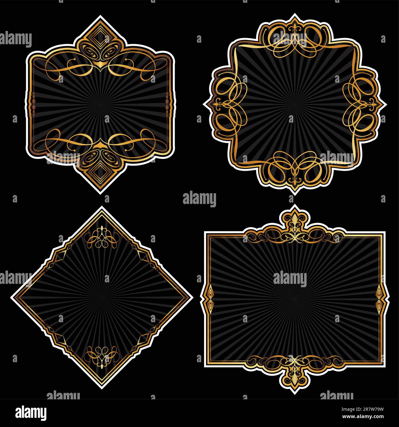 Collection of decorative detailed gold frames Stock Vector Image & Art ...