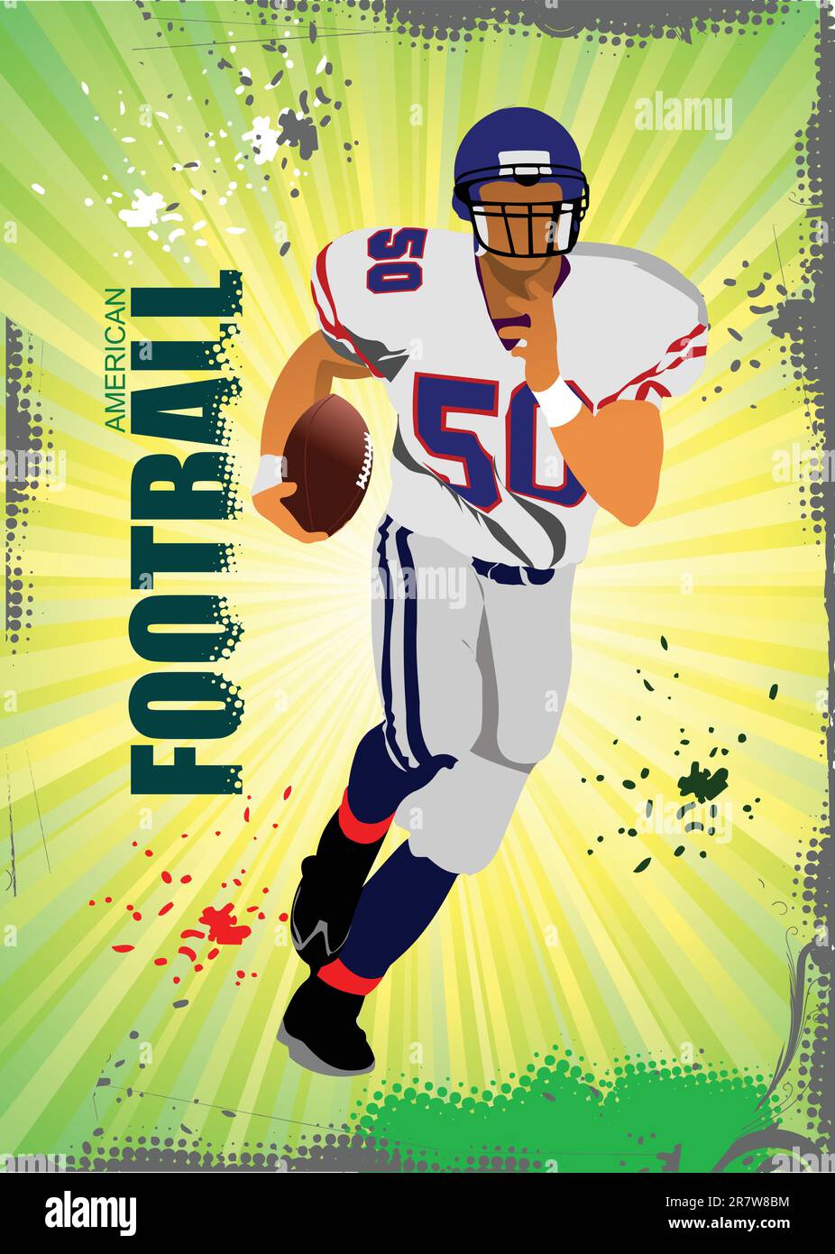 American football sport poster. Vector illustration Stock Vector